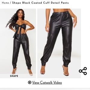 Faux leather joggers